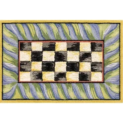 Courtly Check Purple & Green 2' x 3' Washable Rug