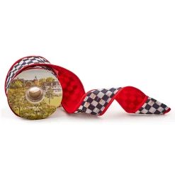Courtly Check Red Back 2.5" Ribbon