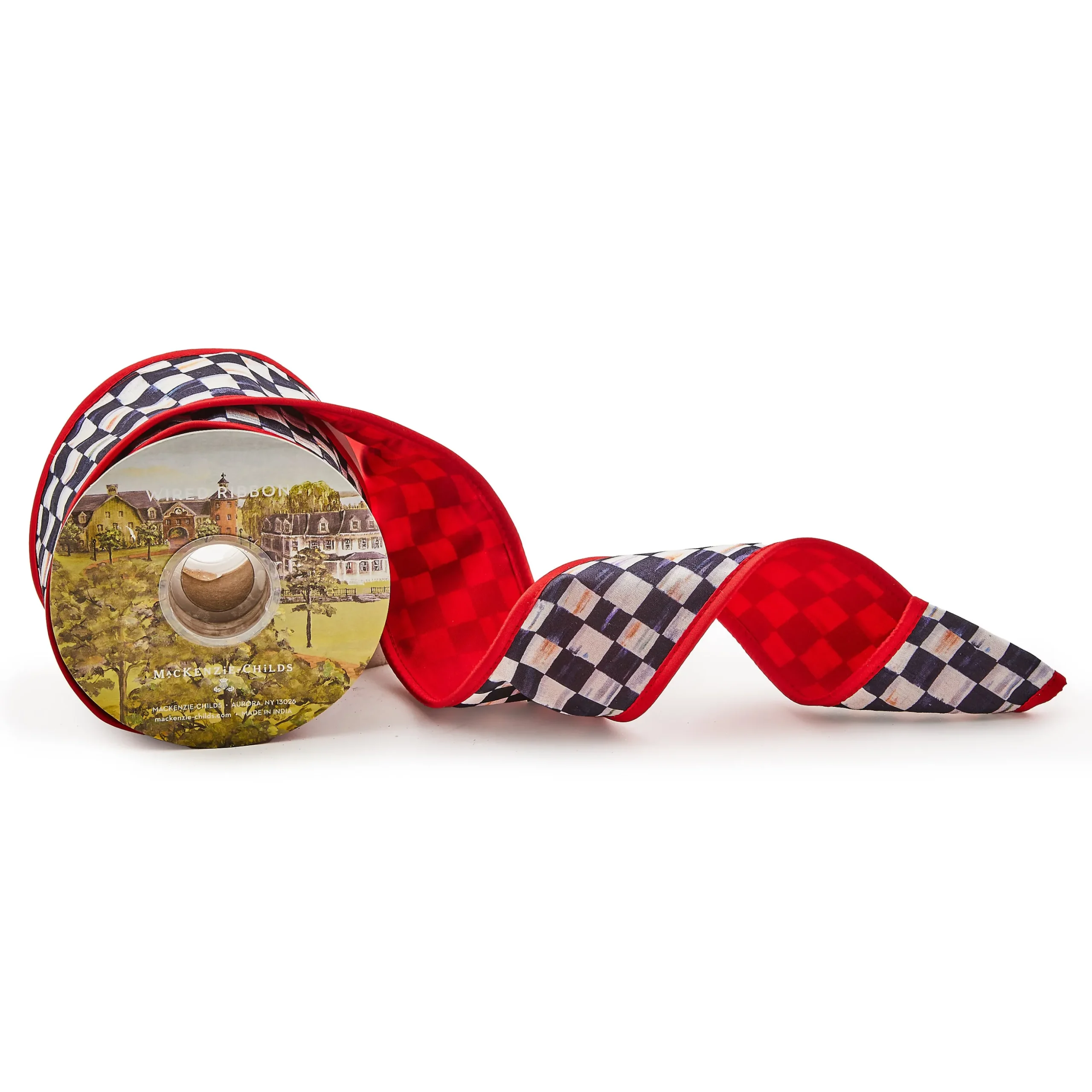 Courtly Check Red Back 2.5" Ribbon