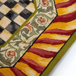 Courtly Check Red & Gold 6' Octagon Rug