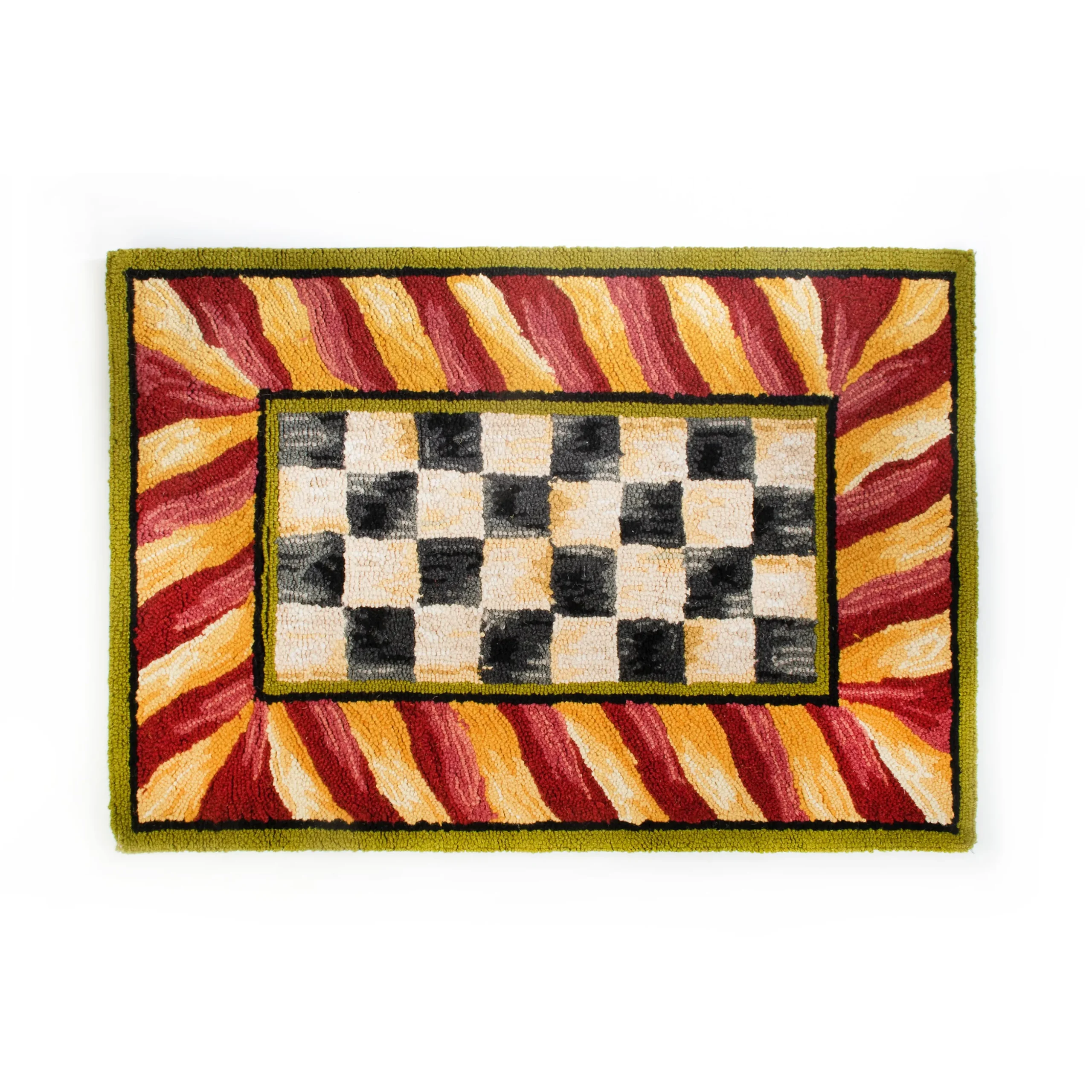 Courtly Check Red & Gold 2' x 3' Rug
