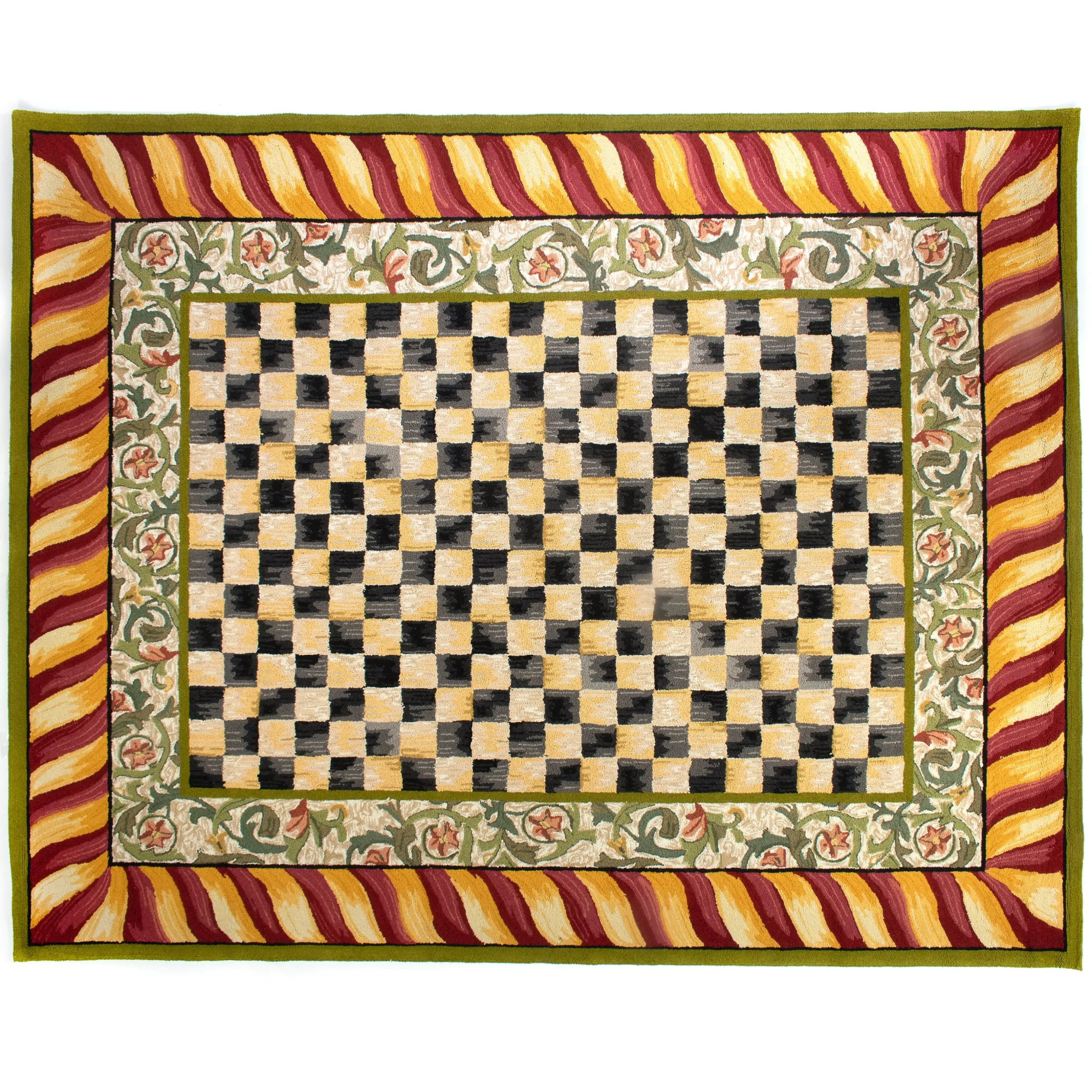 Courtly Check Red & Gold 8' x 10' Rug