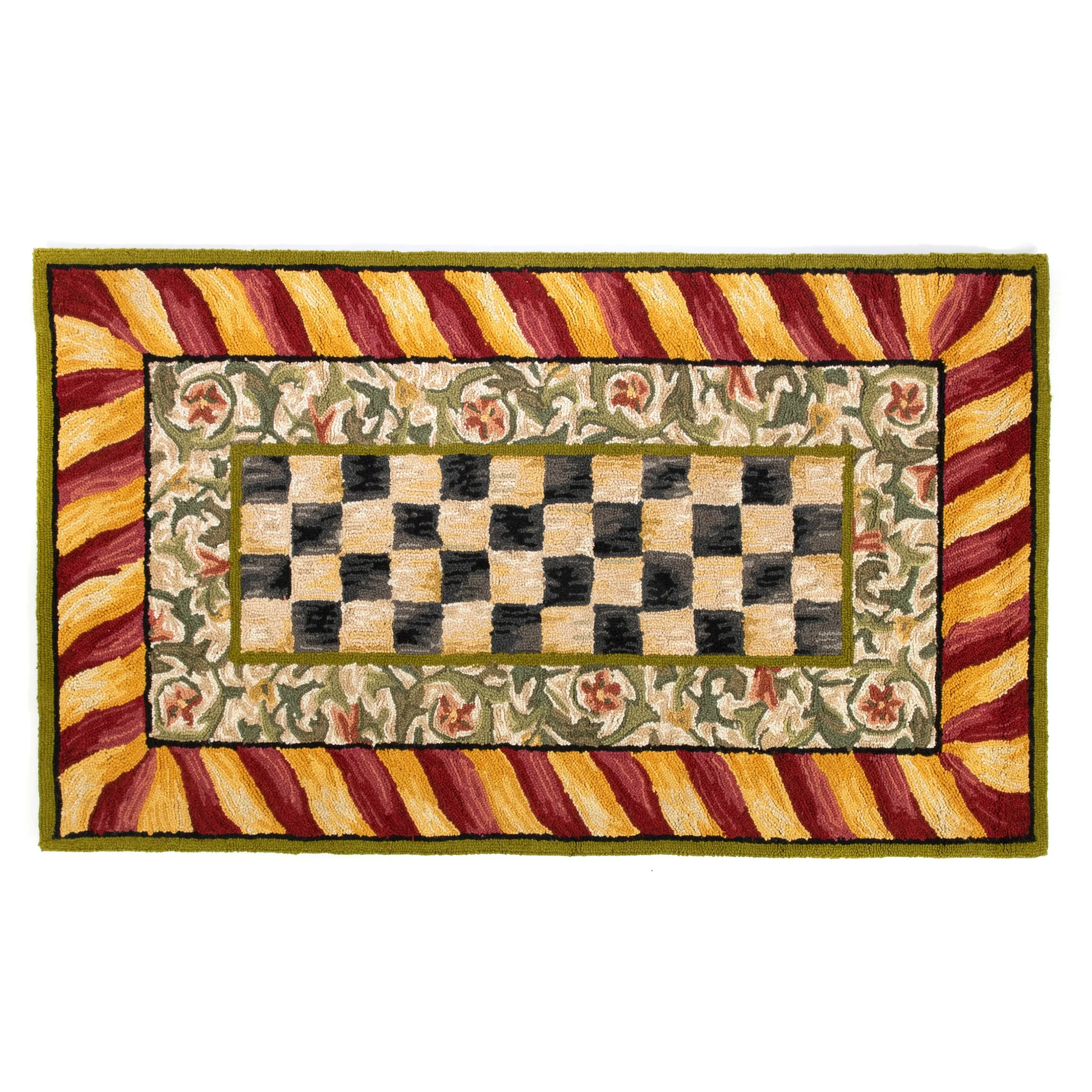 Courtly Check Red & Gold 3' x 5' Rug