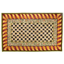 Courtly Check Red & Gold 5' x 8' Rug