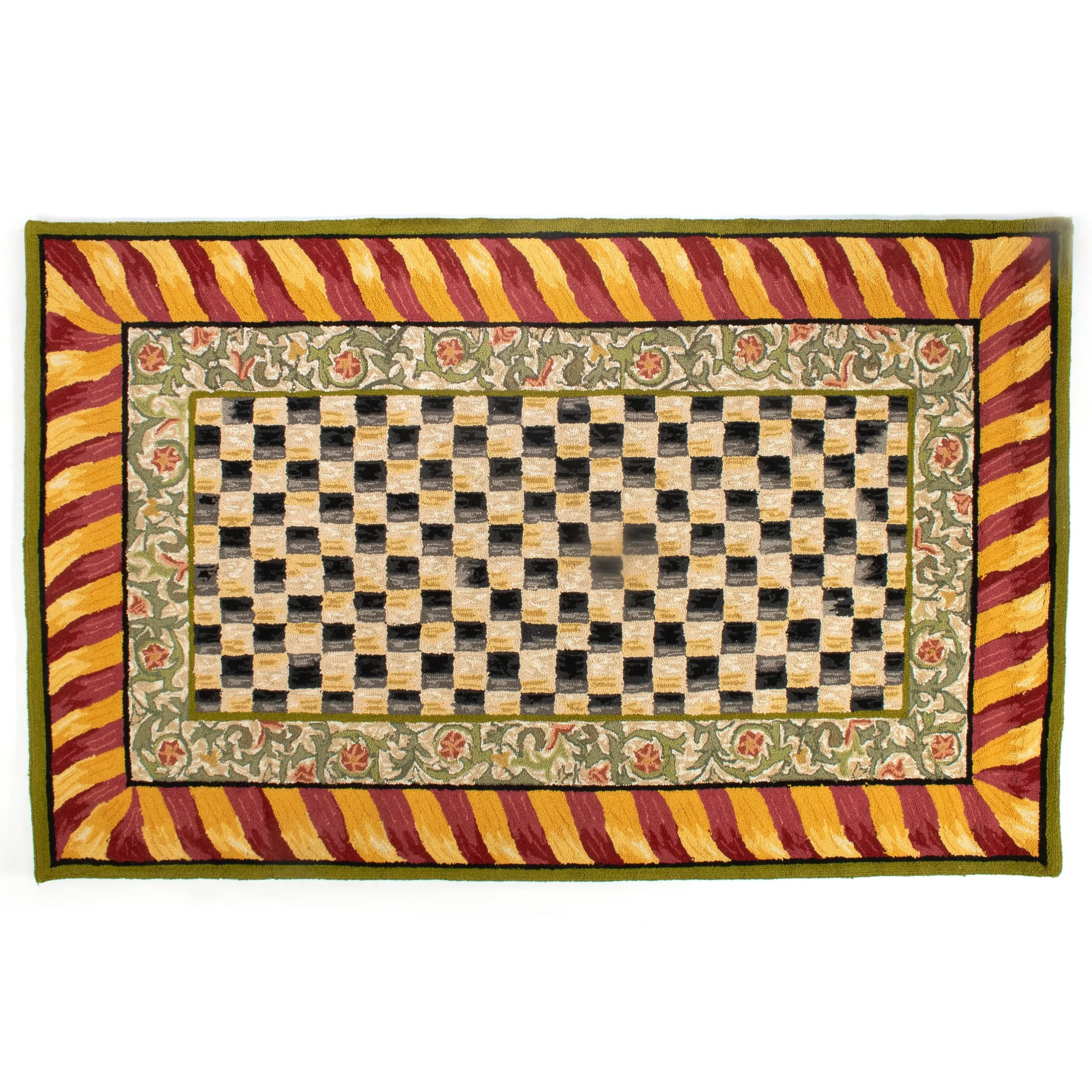 Courtly Check Red & Gold 5' x 8' Rug