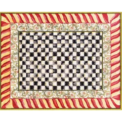 Courtly Check Red & Gold 8' x 10' Washable Rug
