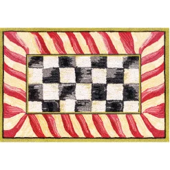Courtly Check Red & Gold 2' x 3' Washable Rug