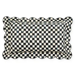Courtly Check Reversible Scalloped Lumbar Throw Pillow
