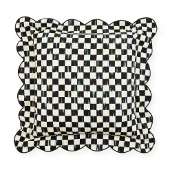 Courtly Check Reversible Scalloped Throw Pillow