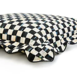Courtly Check Reversible Scalloped Throw Pillow