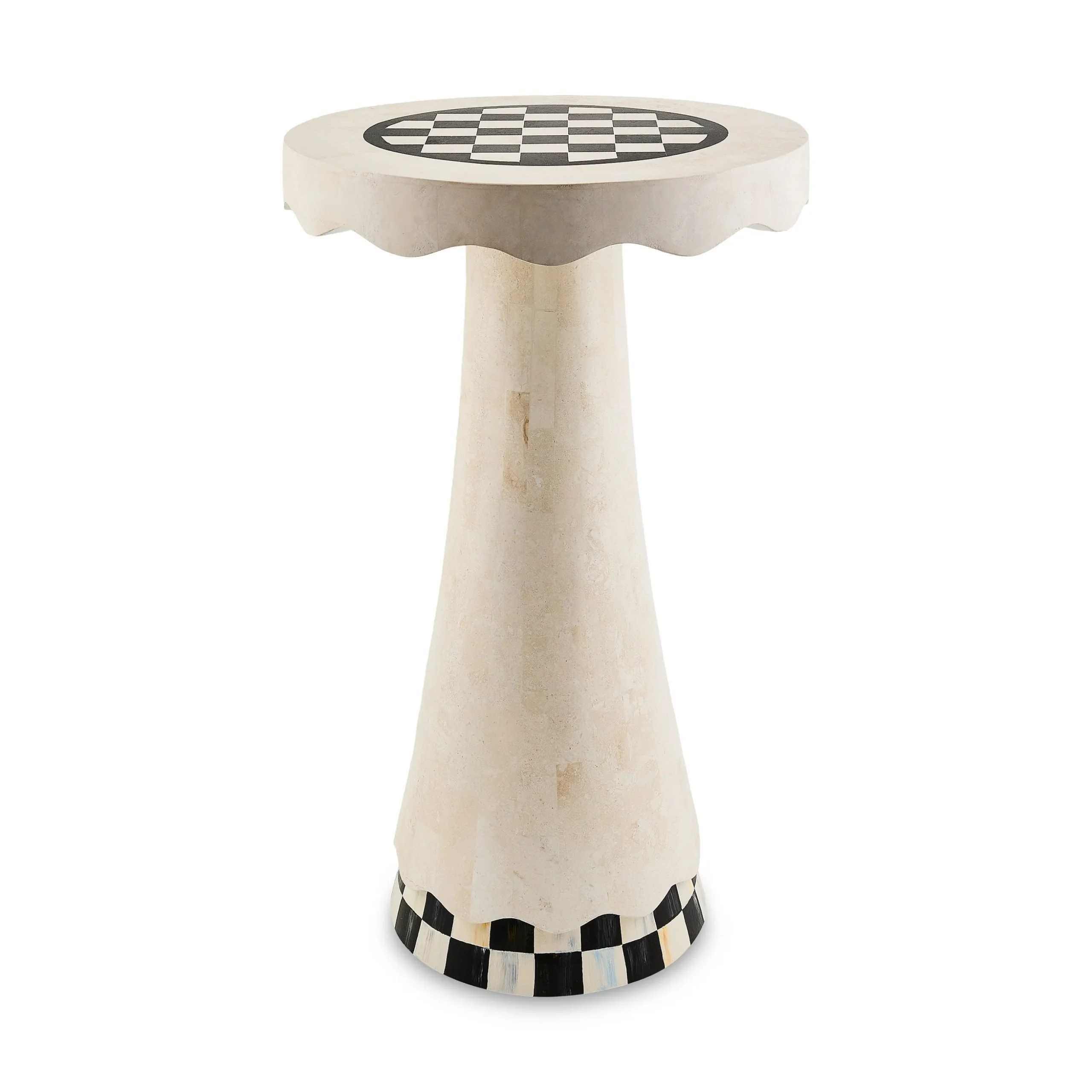 Courtly Check Scalloped Accent Table