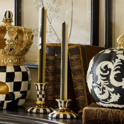 Courtly Check Small Ceramic Candlestick