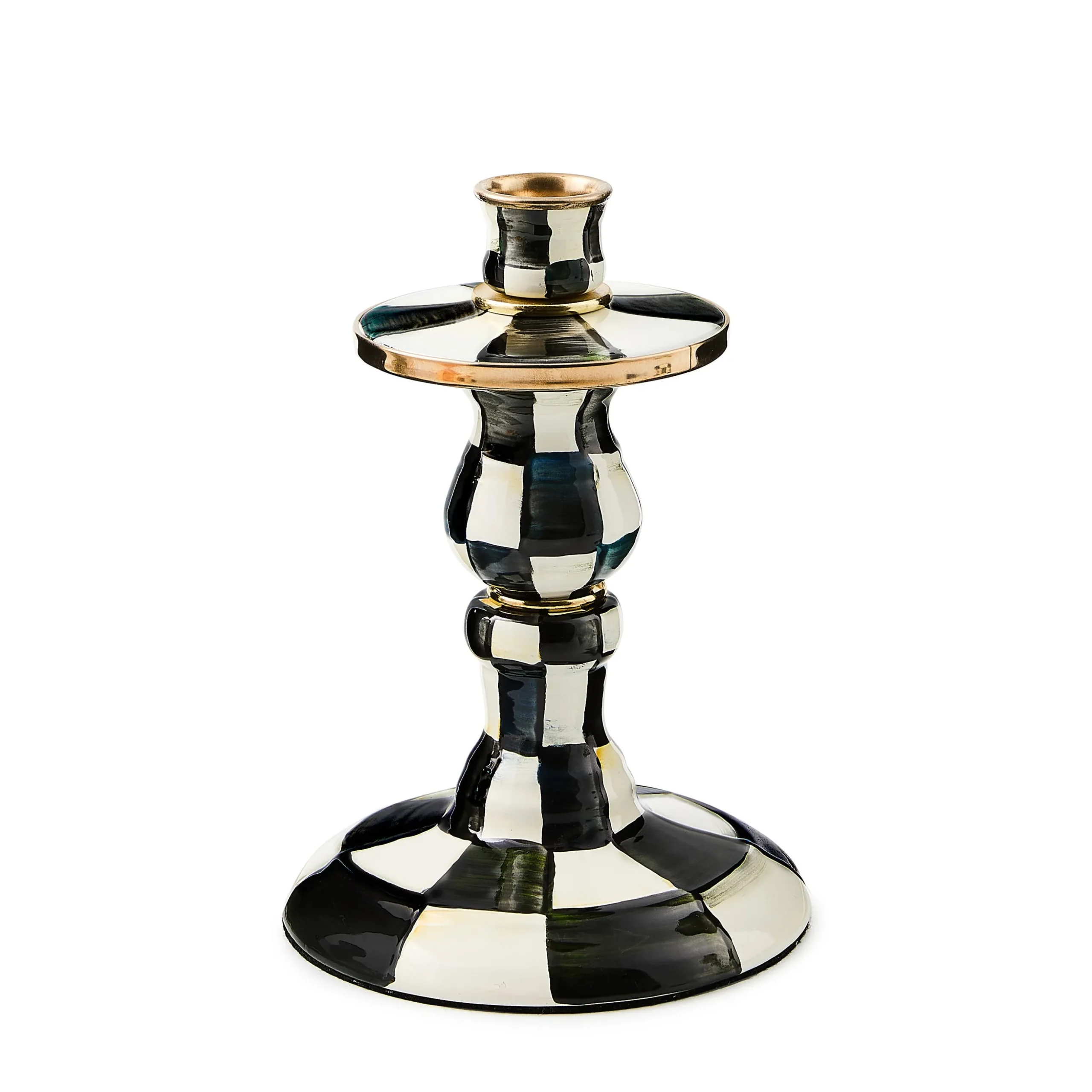 Courtly Check Small Enamel Candlestick