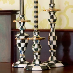 Courtly Check Small Enamel Candlestick