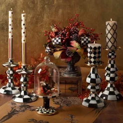 Courtly Check Small Enamel Candlestick
