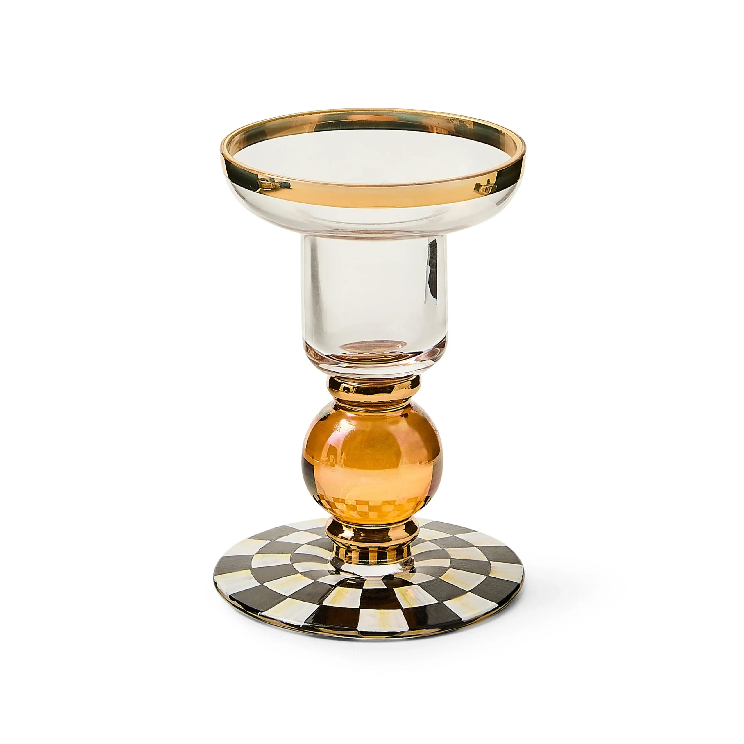 Courtly Check Small Glass Candlestick