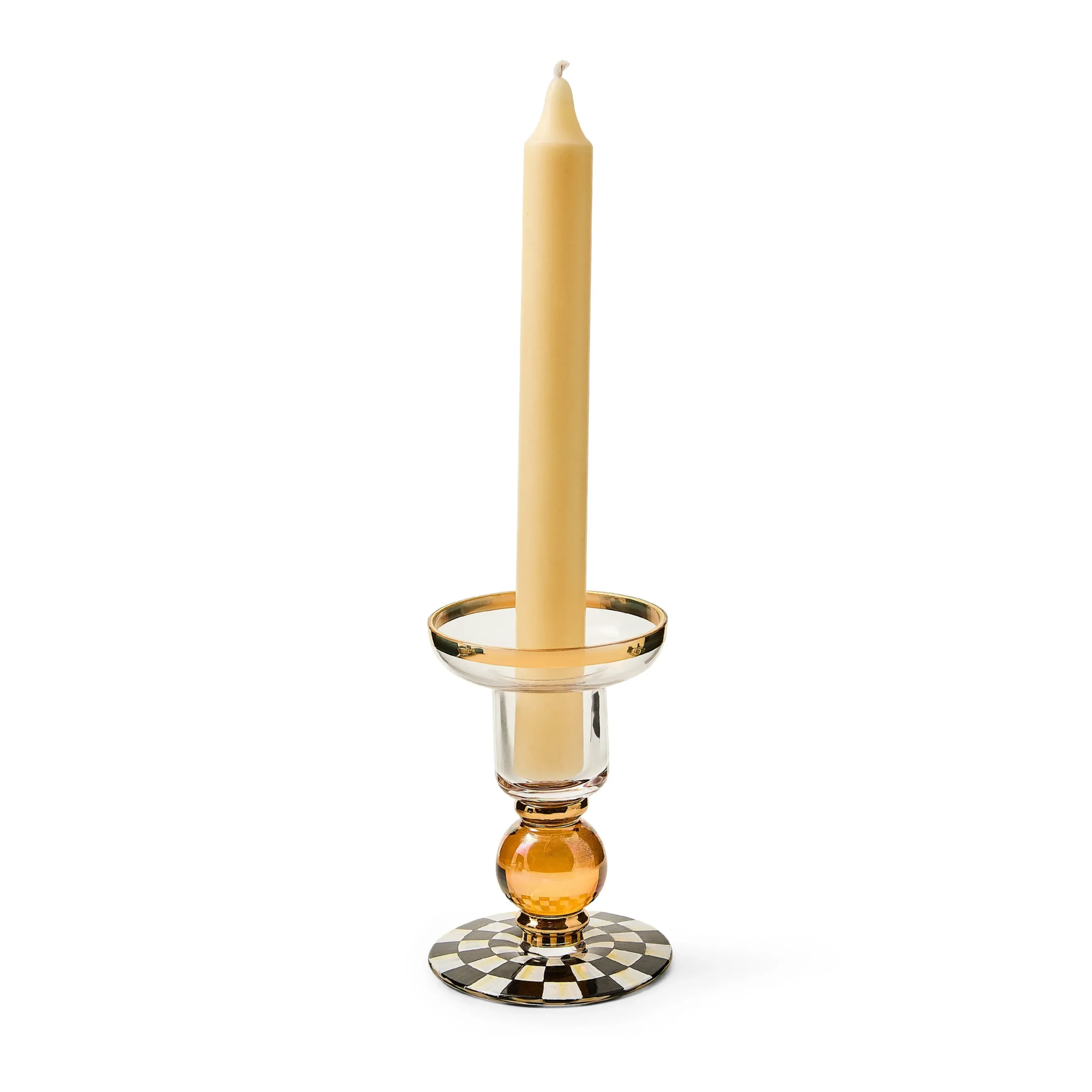 Courtly Check Small Glass Candlestick