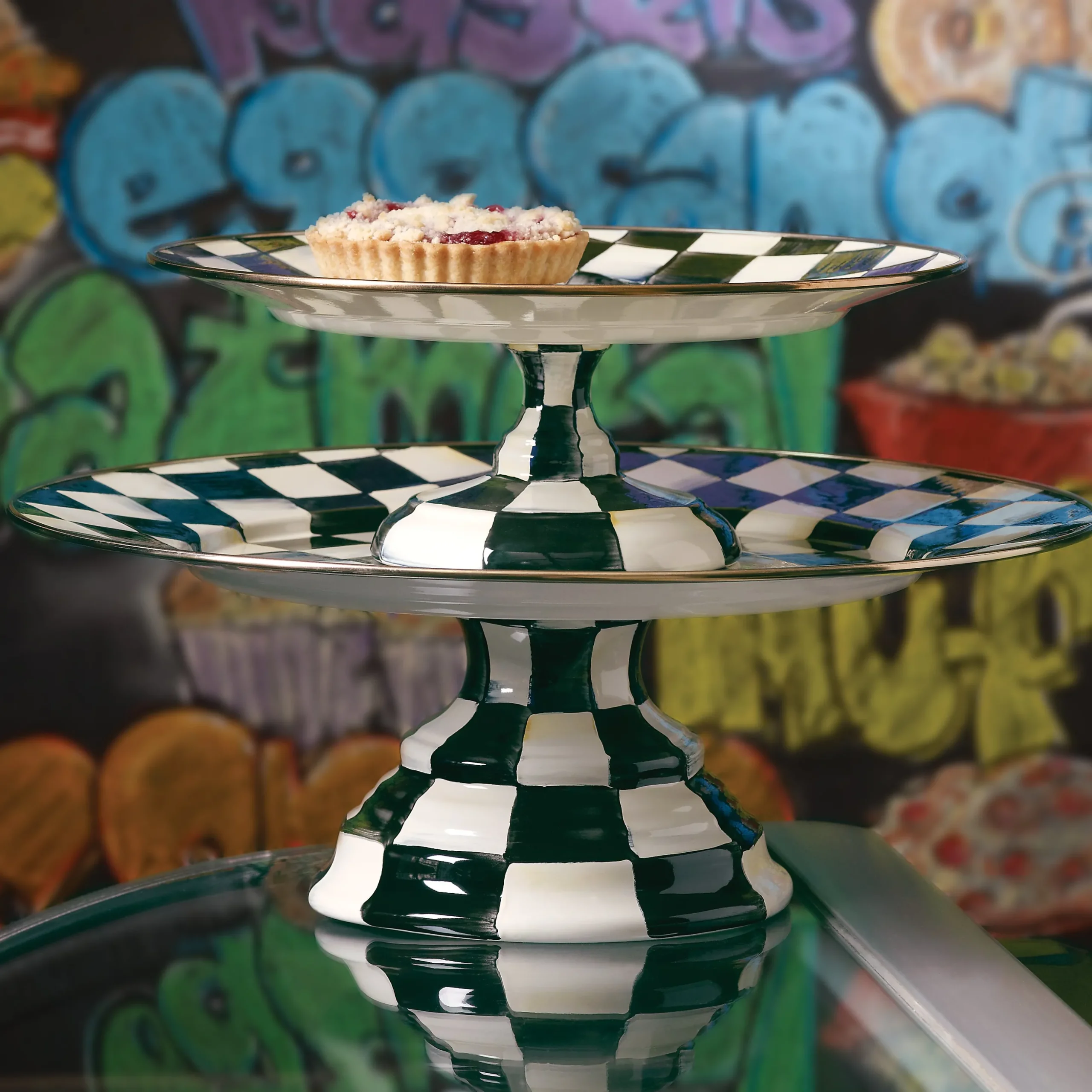 Courtly Check Small Pedestal Platter