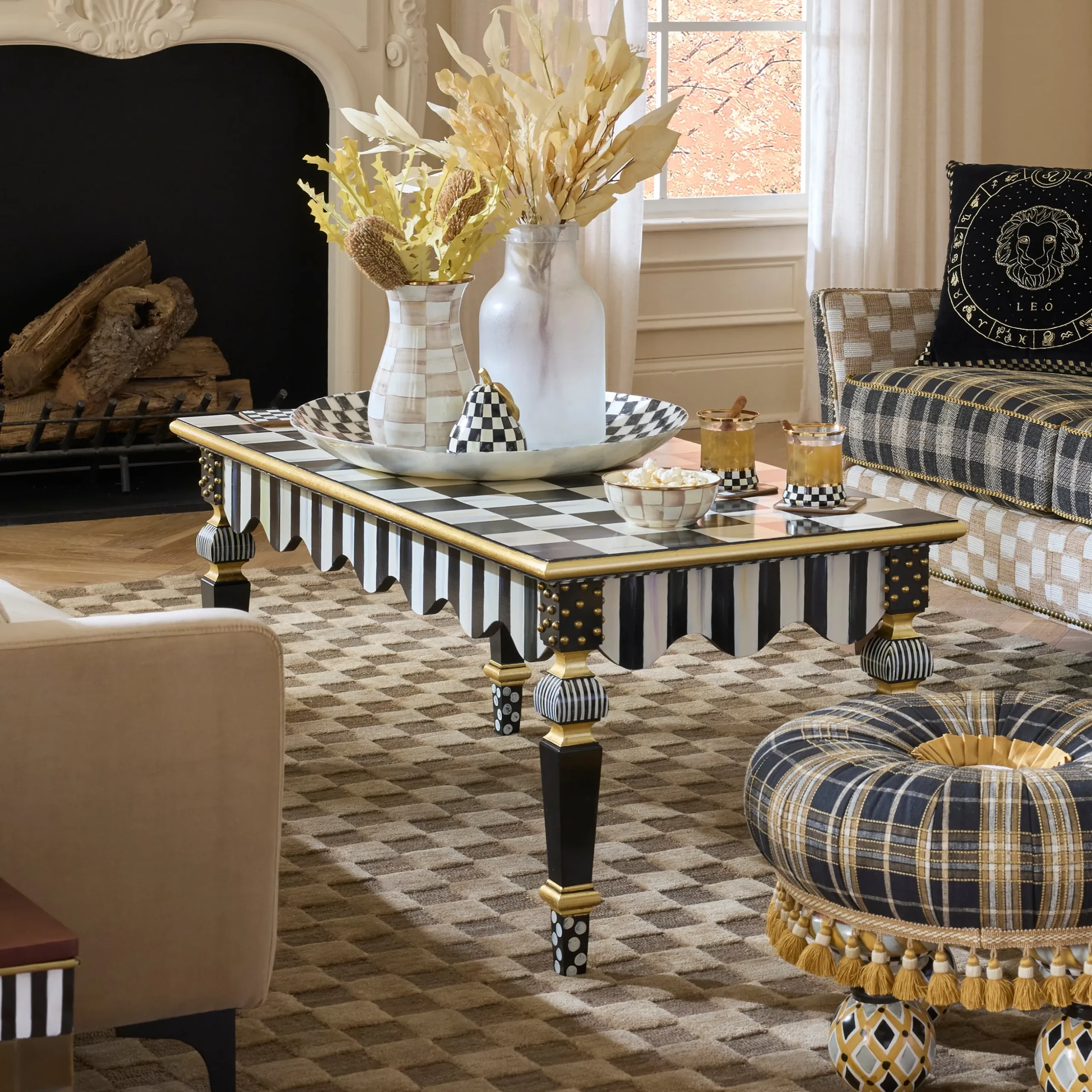 Courtly Check & Stripe Coffee Table
