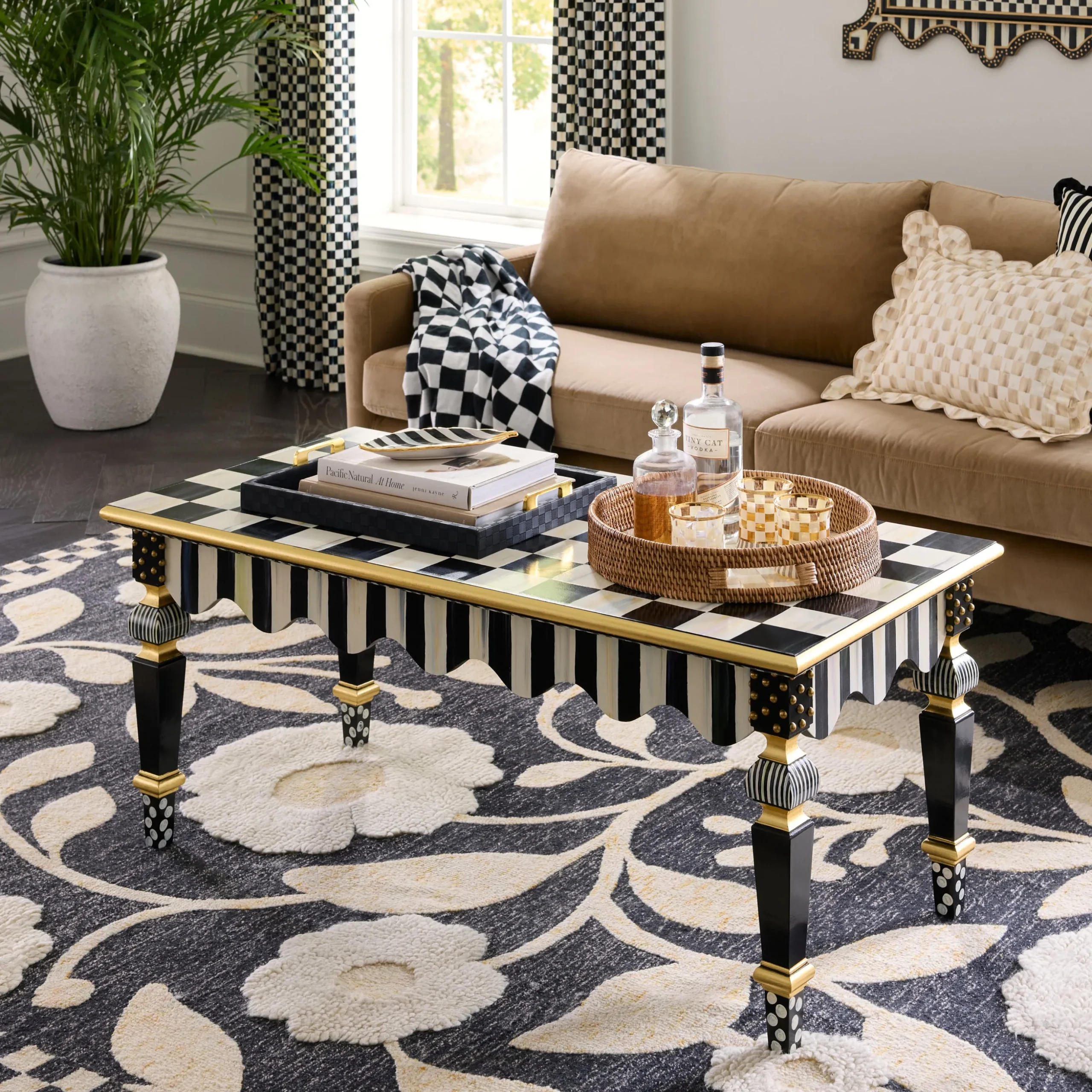 Courtly Check & Stripe Coffee Table
