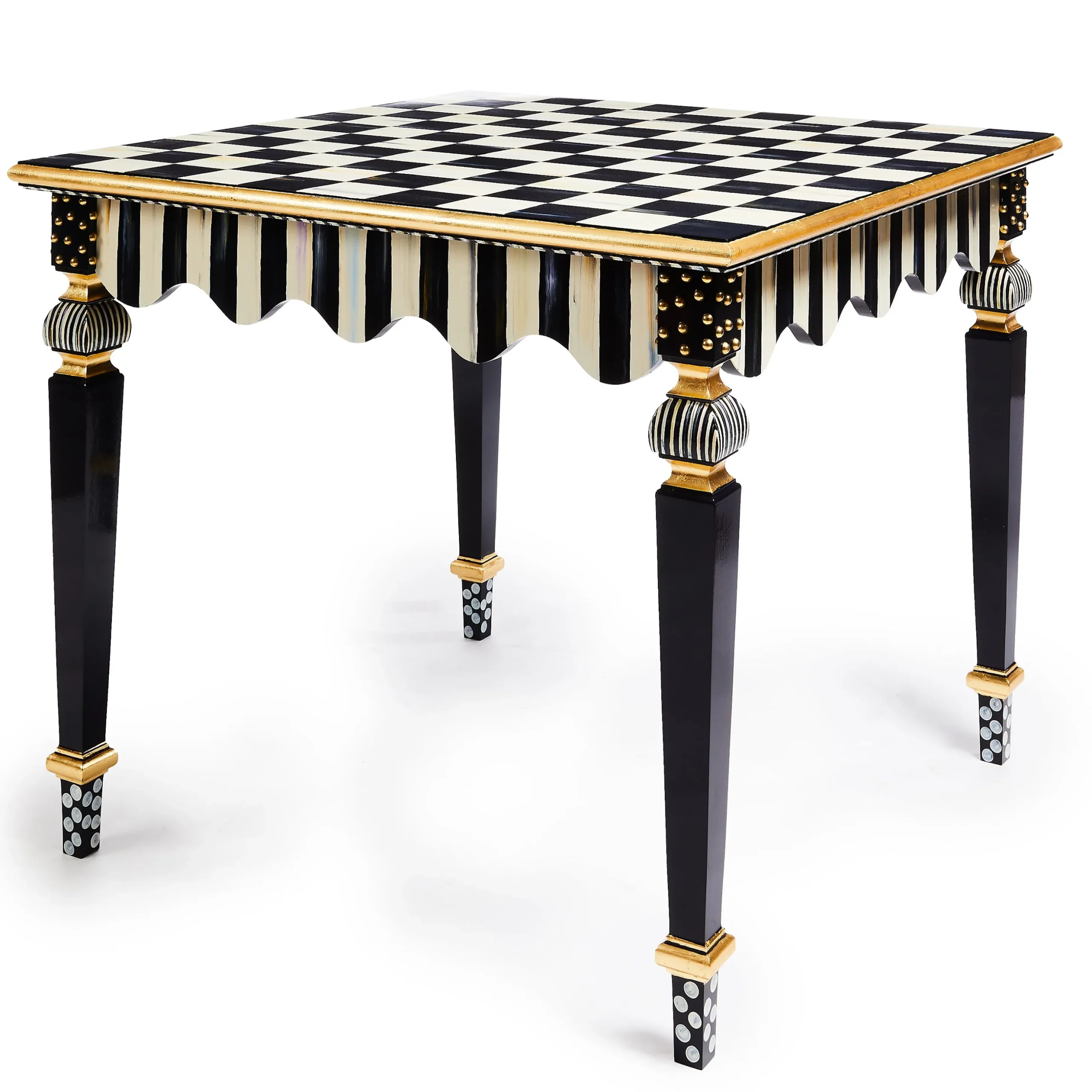 Courtly Check & Stripe Game Table