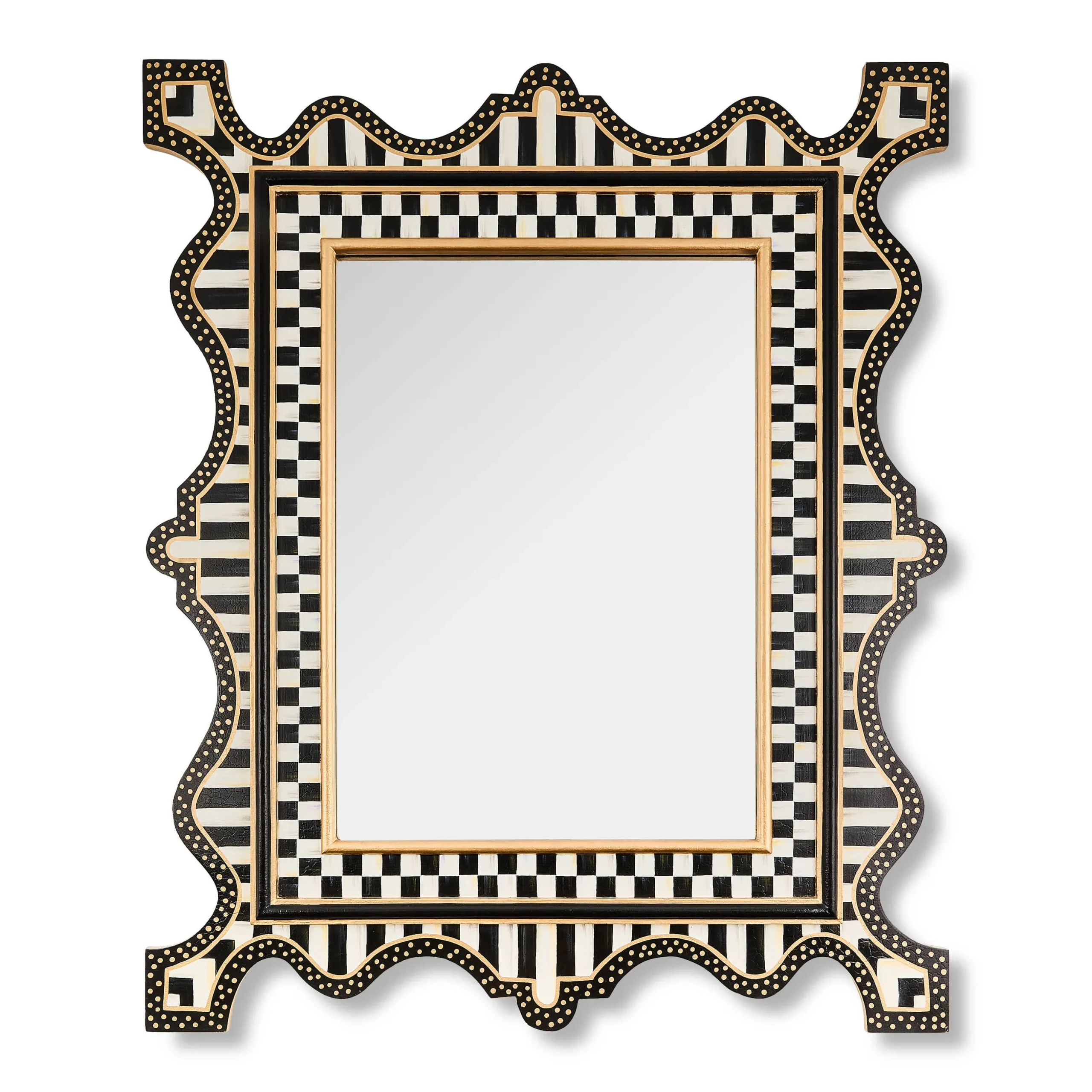 Courtly Check & Stripe Large Wall Mirror