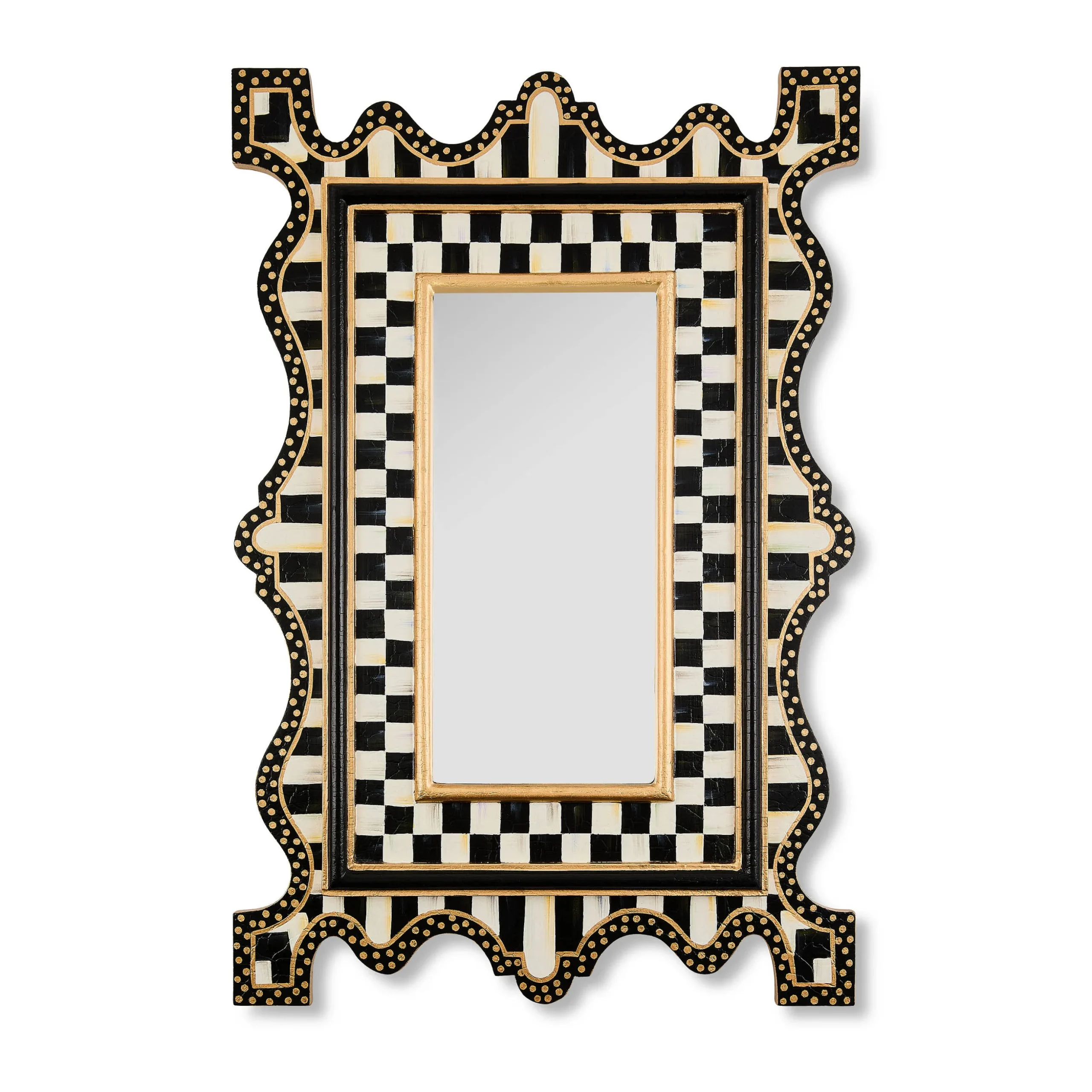Courtly Check & Stripe Small Wall Mirror