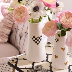 Courtly Check Tall Heart Vase