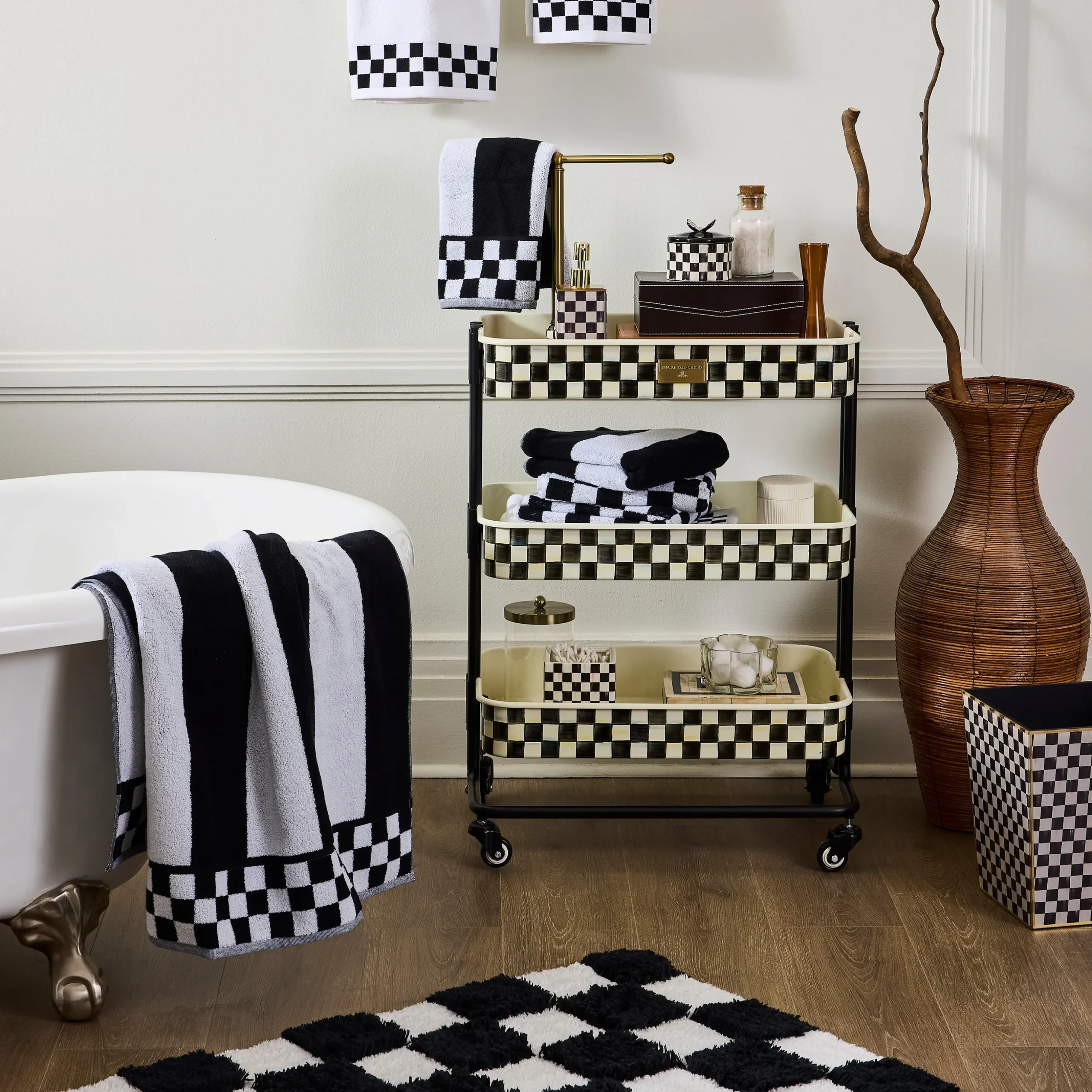 Courtly Check 3-Tier Kitchen Cart