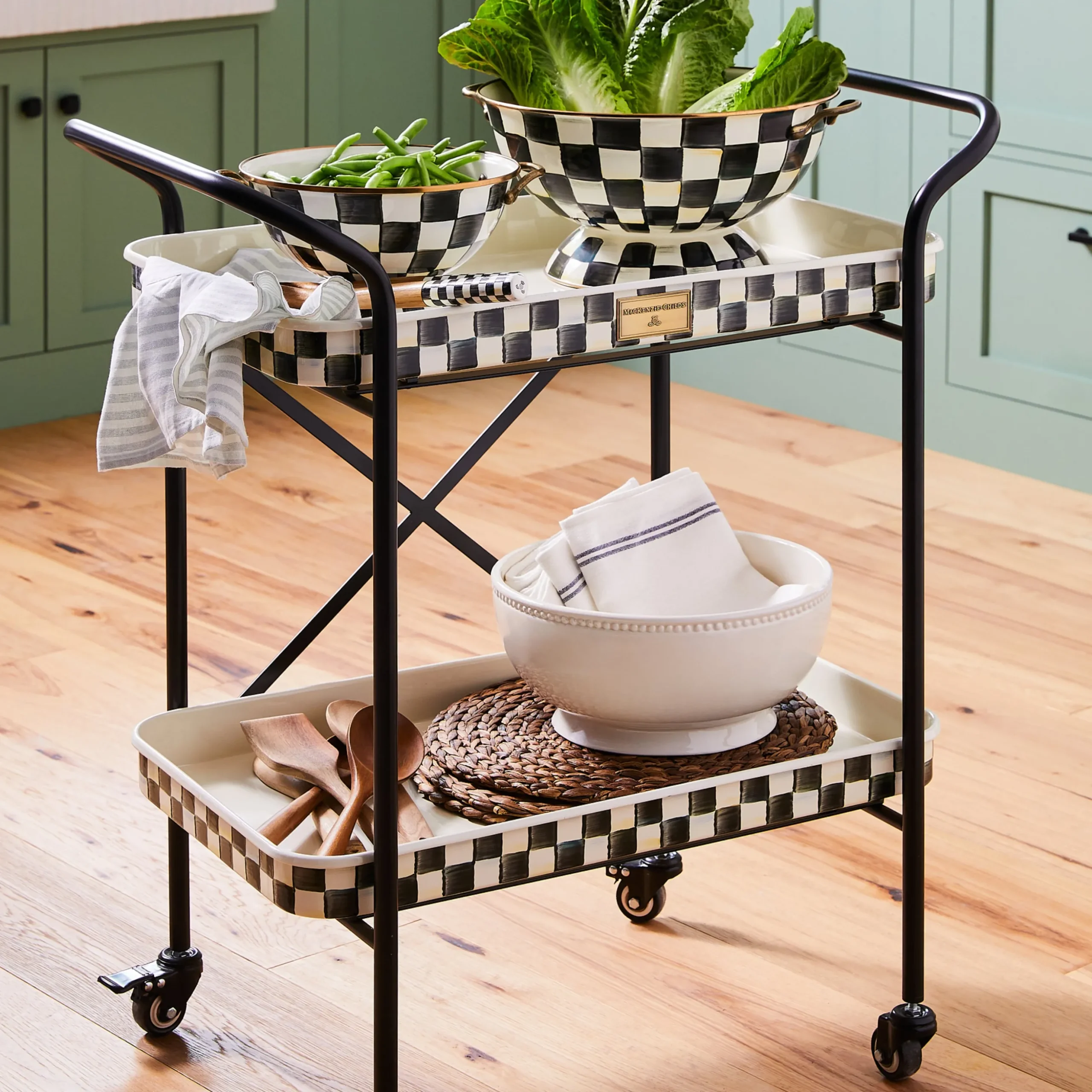 Courtly Check 2-Tier Kitchen Cart