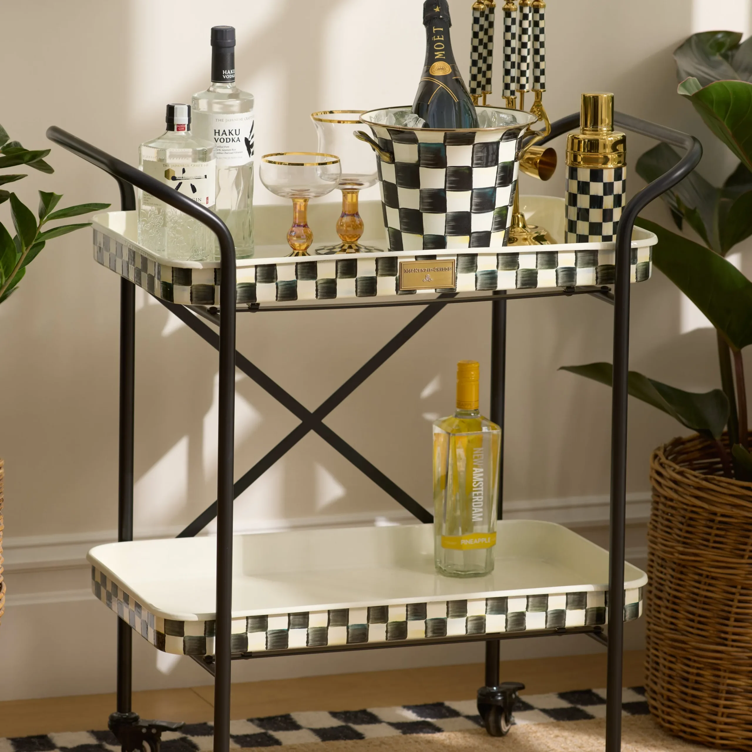 Courtly Check 2-Tier Kitchen Cart