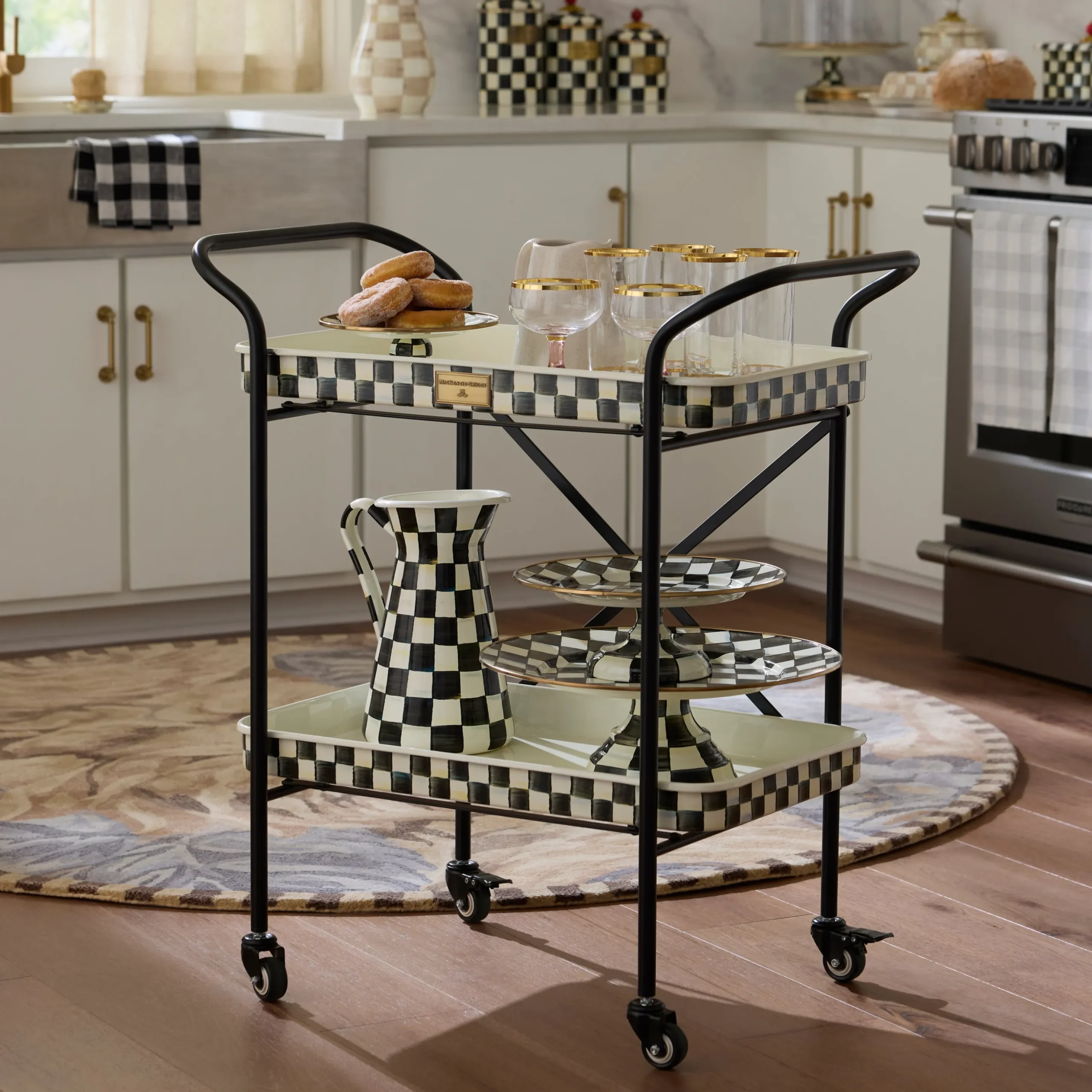 Courtly Check 2-Tier Kitchen Cart
