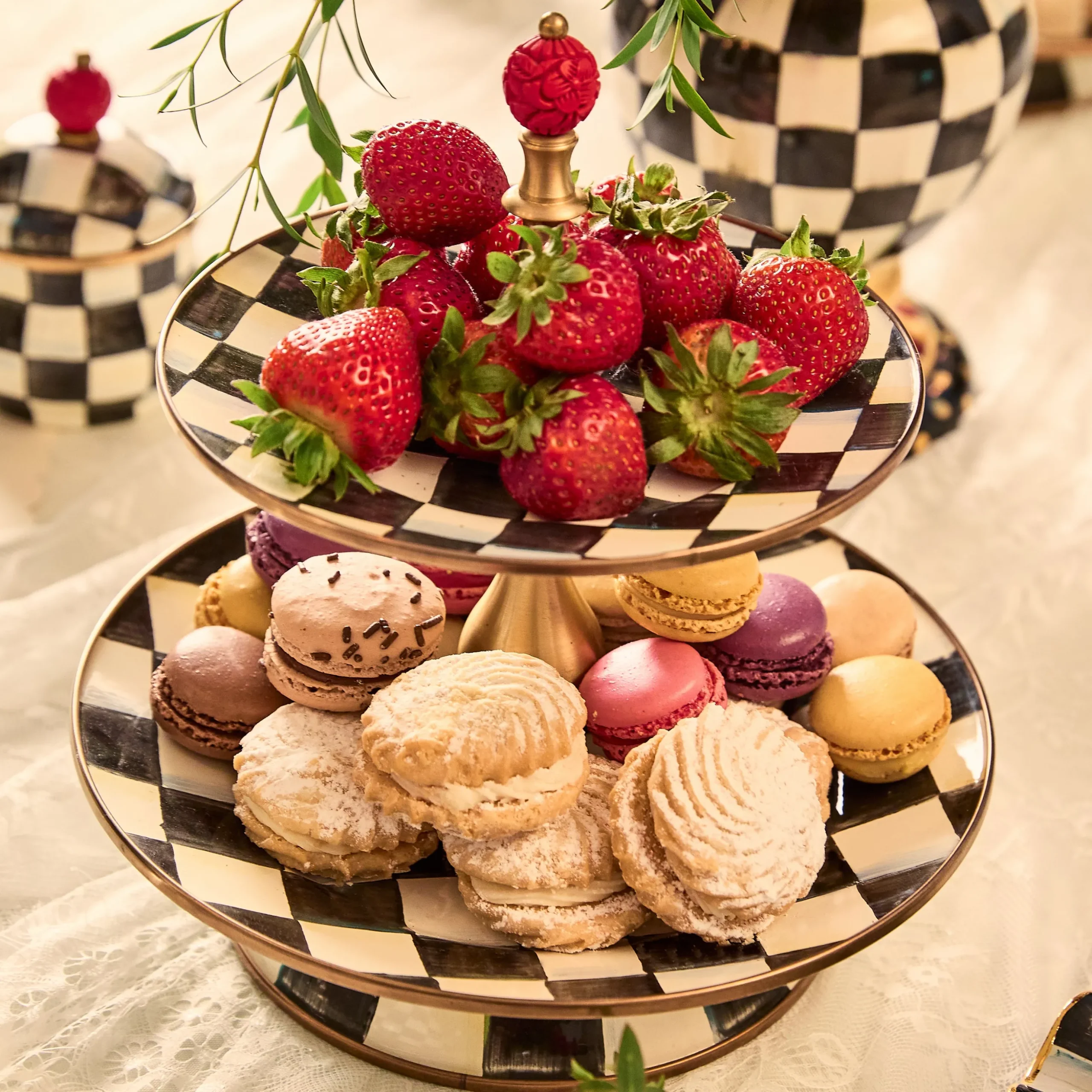 Courtly Check Two Tier Sweet Stand