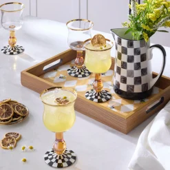 Courtly Check Wine Glass