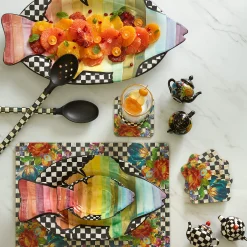 Courtly Flower Market Cork Back Coasters, Set of 4