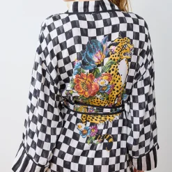 Courtly Flower Market Satin Robe, L/XL