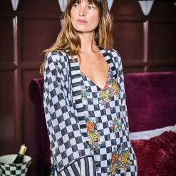 Courtly Flower Market Satin Robe, L/XL