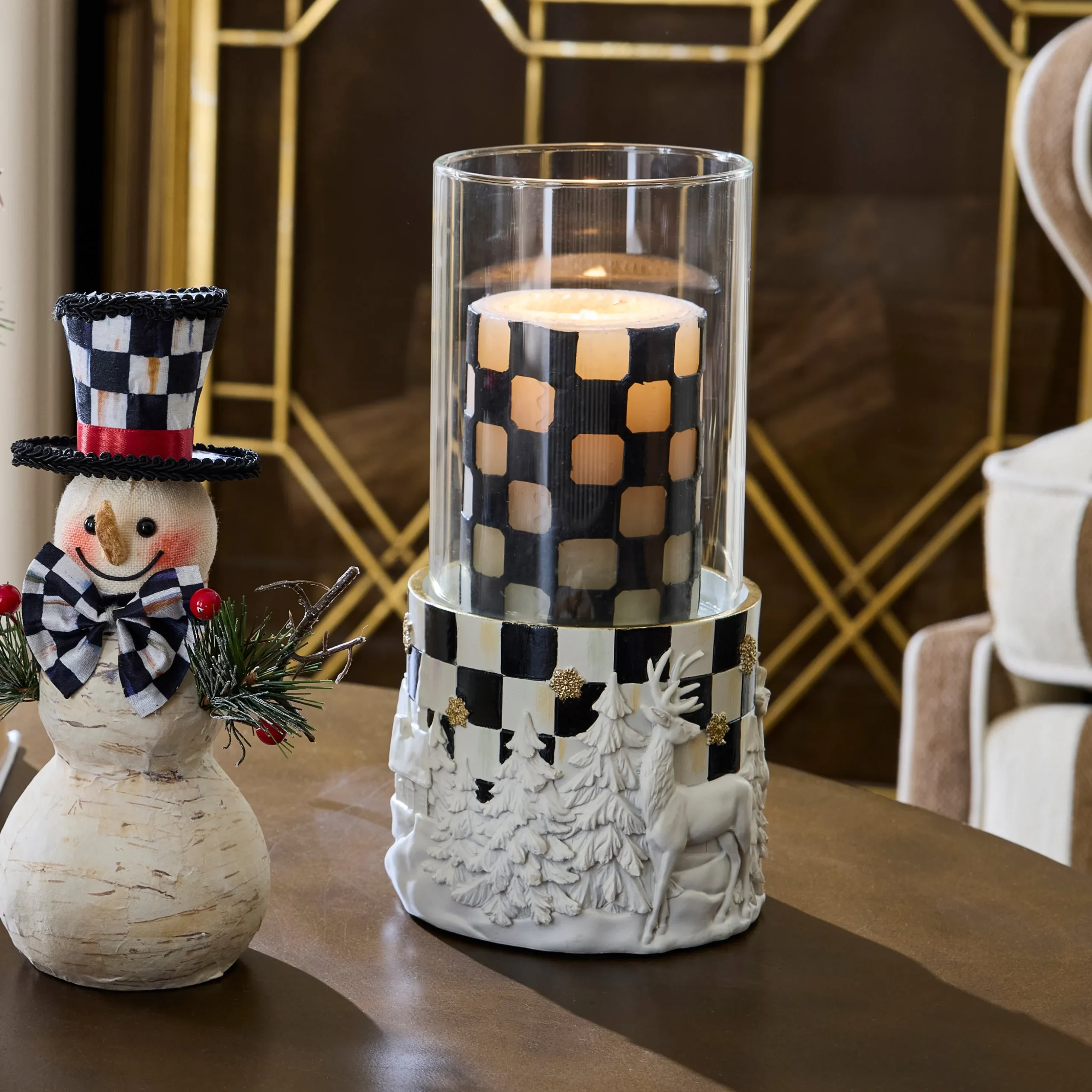 Courtly Noel Pillar Candle Holder