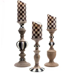 Courtly Pillar Candle Holders, Set of 3