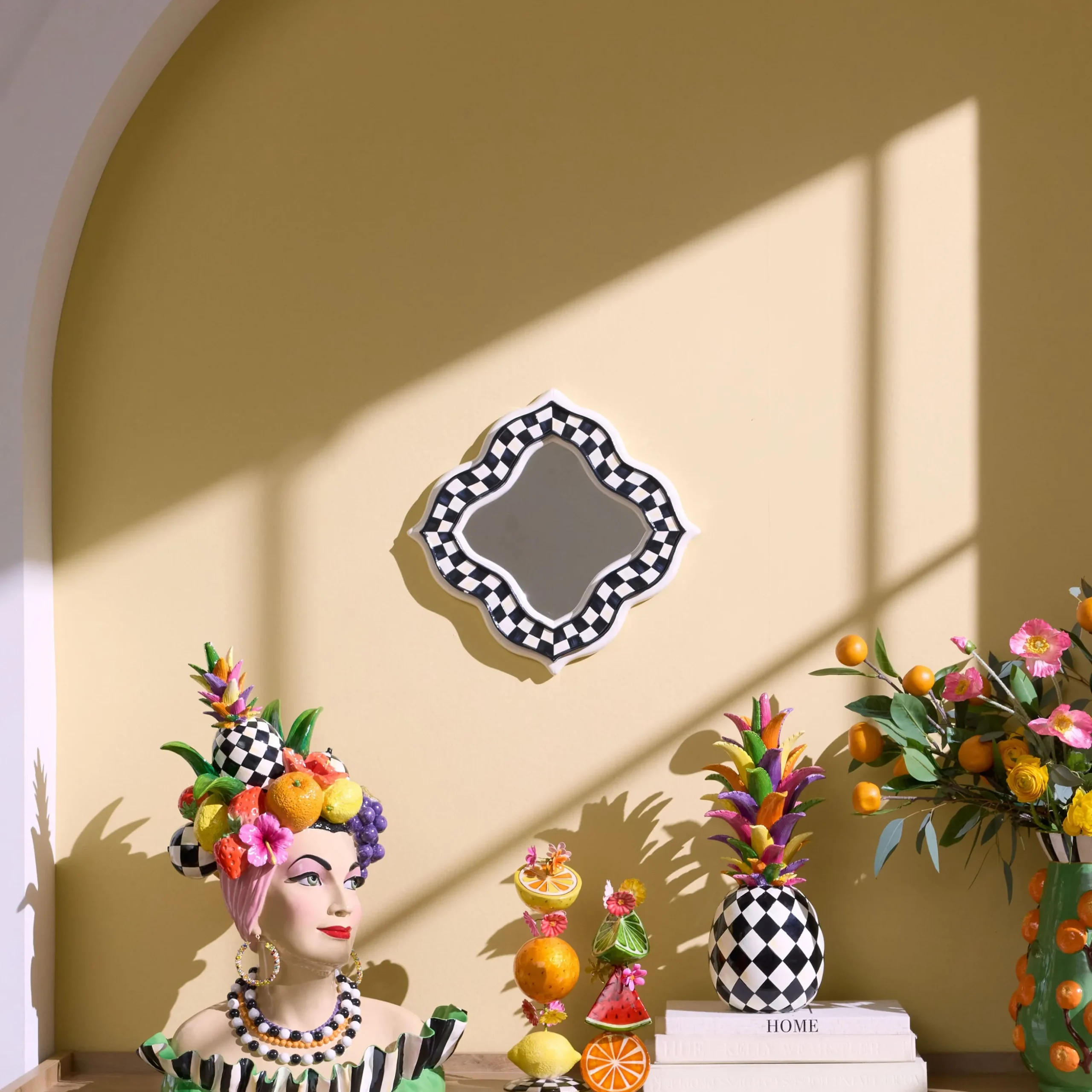 Courtly Quatriflower Small Wall Mirror