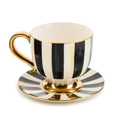 Courtly Stripe Cappuccino Cup