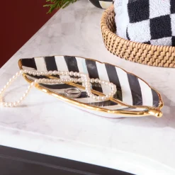 Courtly Stripe Feather Dish
