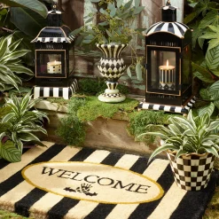 Courtly Stripe Large Candle Lantern