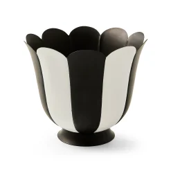Courtly Stripe Scalloped Large Flower Pot