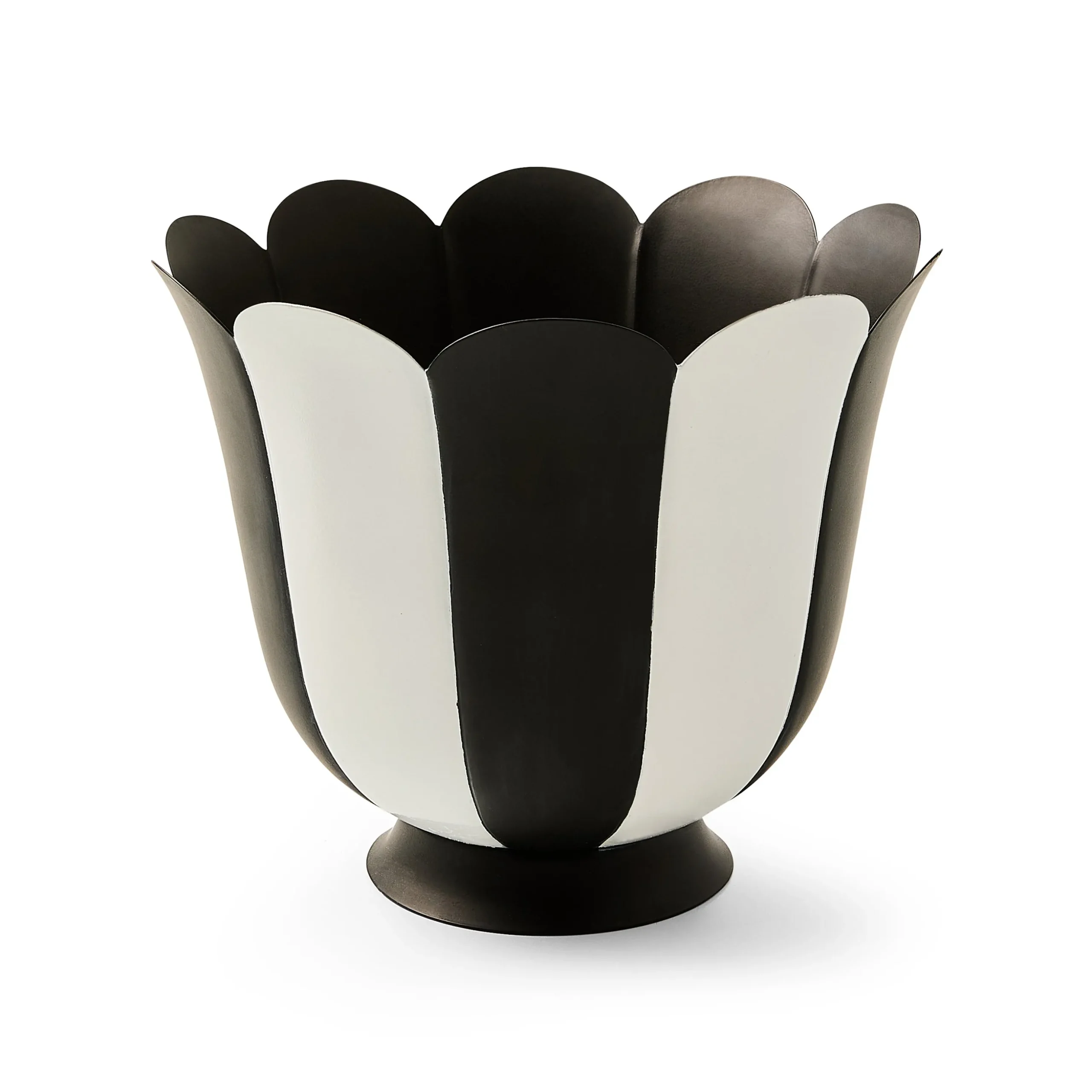 Courtly Stripe Scalloped Large Flower Pot