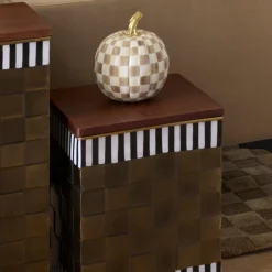 Courtly Stripe Short Storage Bin