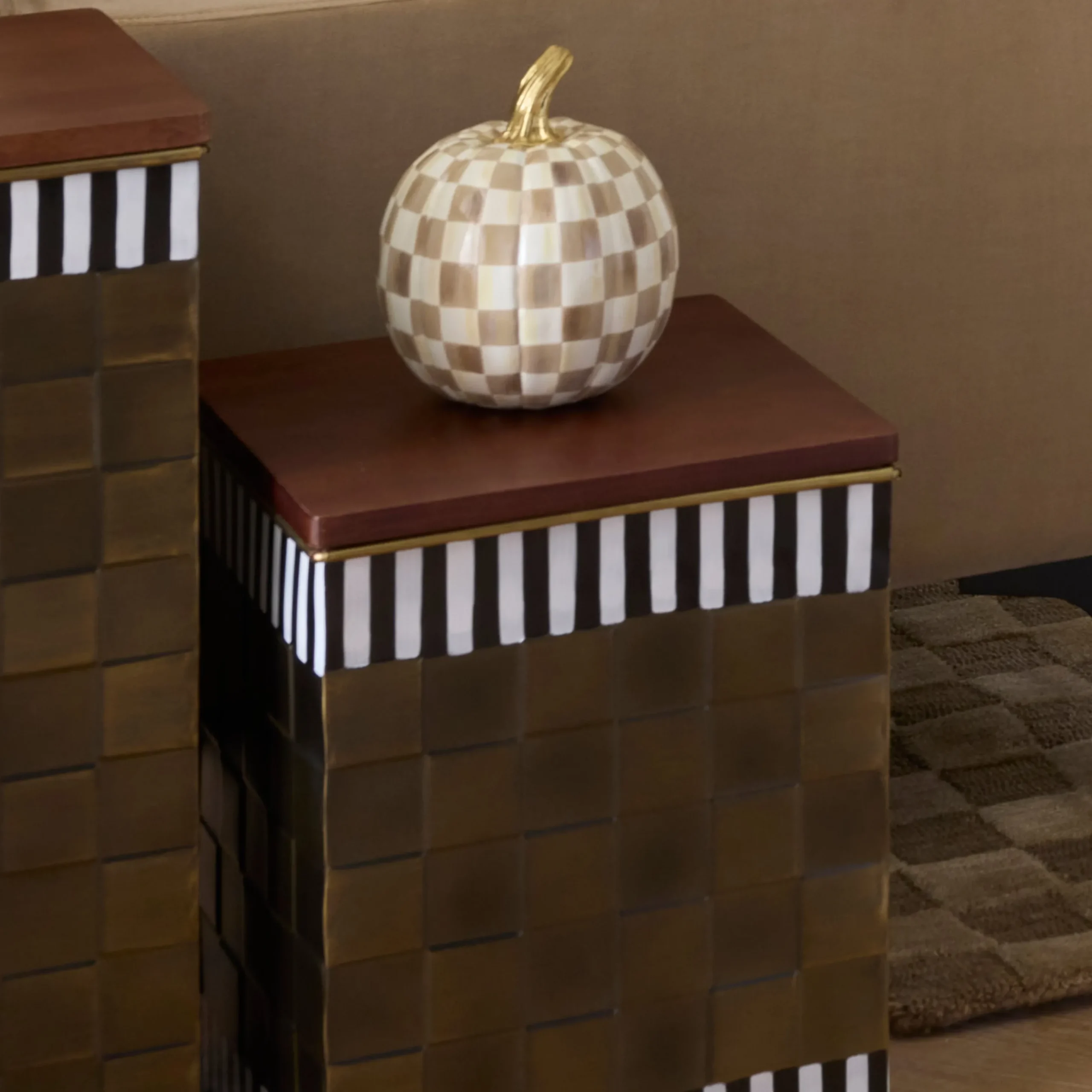Courtly Stripe Short Storage Bin