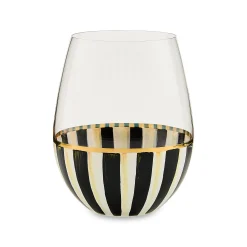 Courtly Stripe Stemless Wine Glass