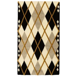 Cream Argyle 3' x 5' Rug