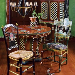 Dark Flower Basket Side Chair